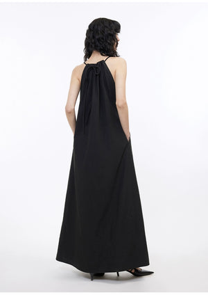 Minimalist formal black maxi gown