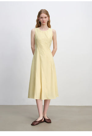  Elegant midi dress styled with statement cuff