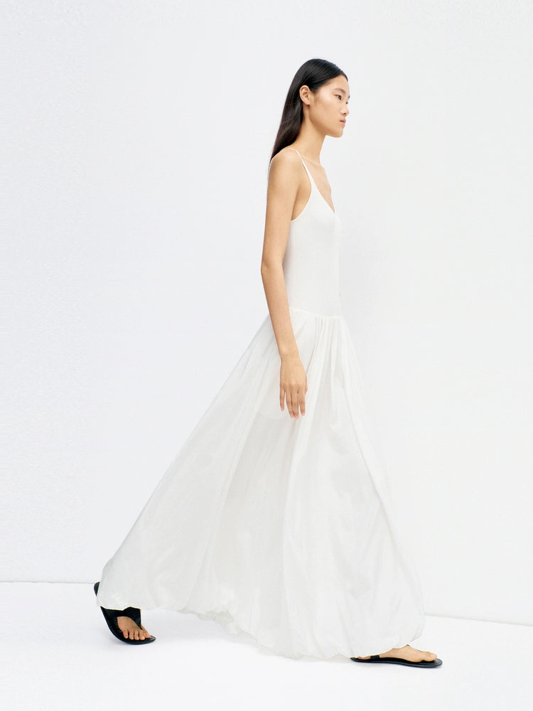 Spliced summer maxi dress with double shoulder straps