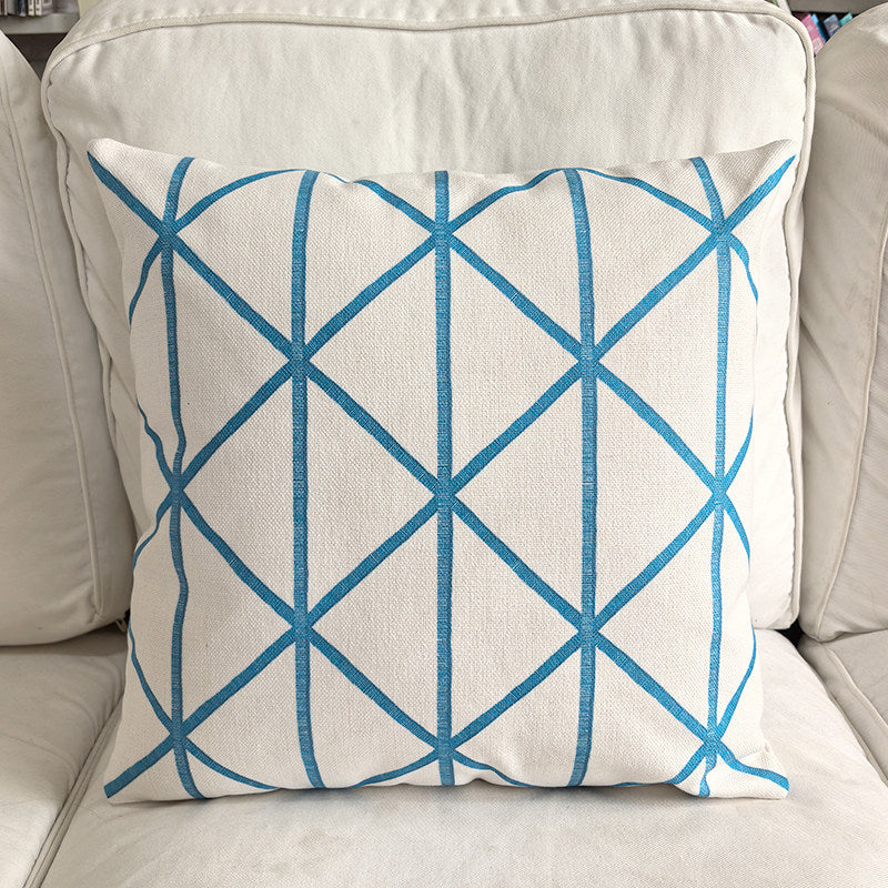 French Cotton Linen Reversible Pillow Cover, Decorative Sofa Cushion