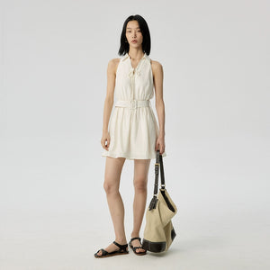 Vintage minimalist halter mini dress for hot days