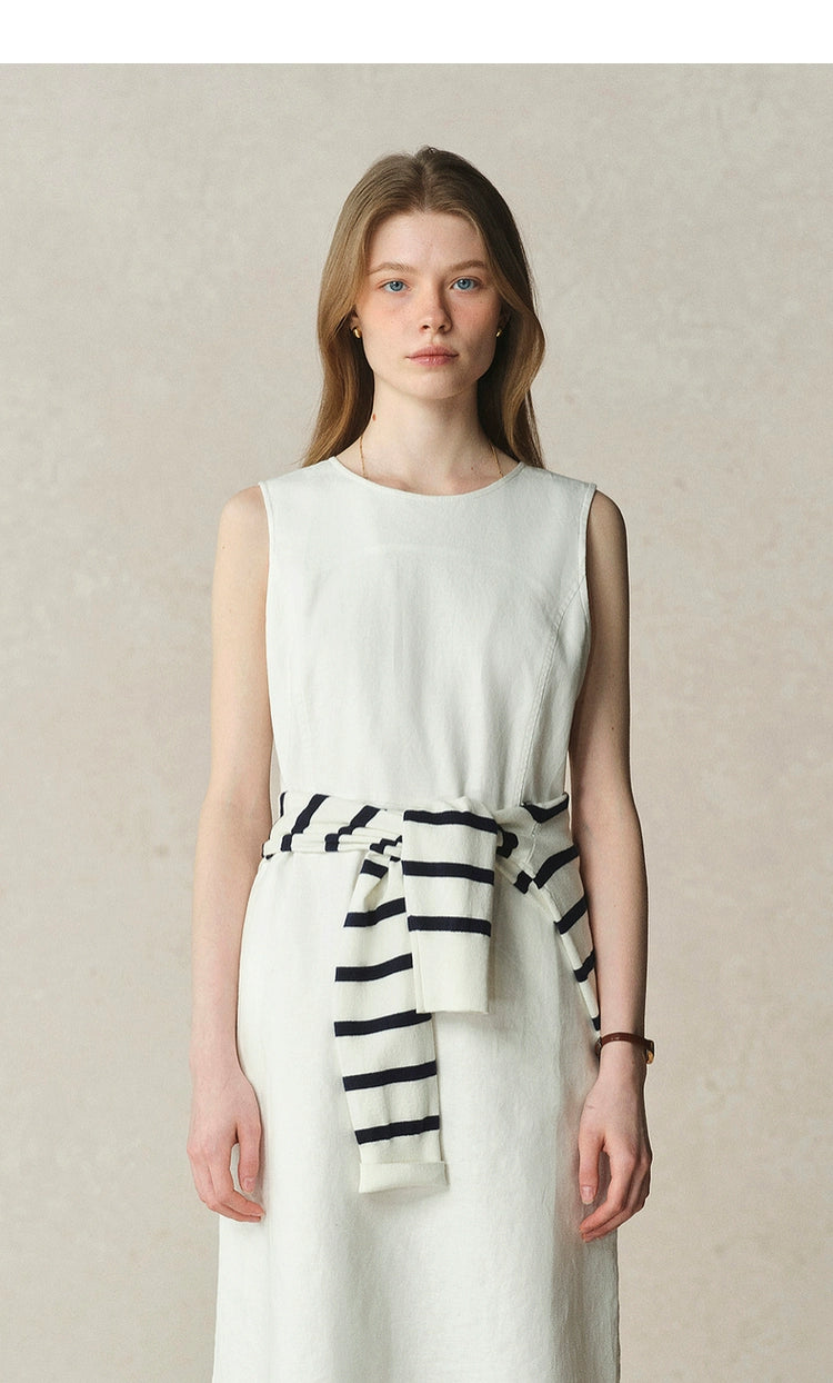 Breathable sleeveless midi dress for women