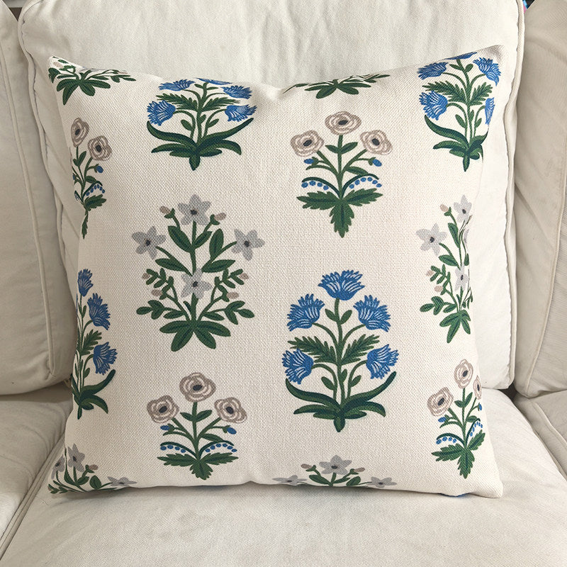 French Cotton Linen Reversible Pillow Cover, Decorative Sofa Cushion