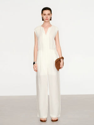Relaxed fit linen one-piece for summer