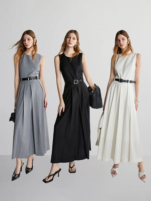 Minimalist sleeveless midi dress
