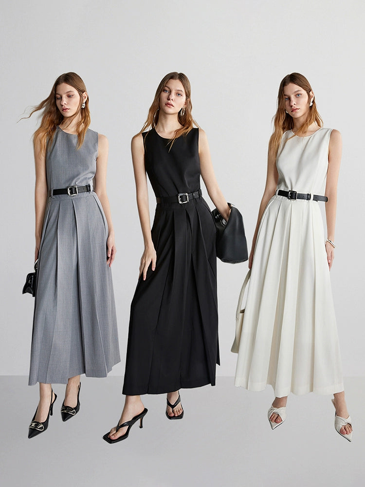 Minimalist sleeveless midi dress