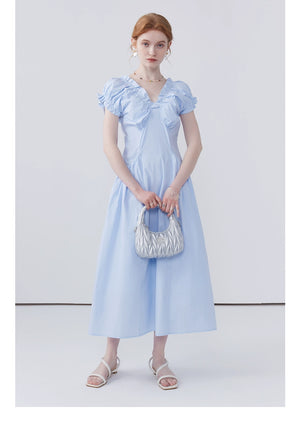 Taileroom vintage-inspired ruffle sleeve midi dress
