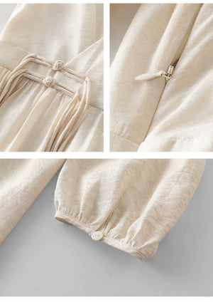  Flowing textured dress for summer afternoon events
