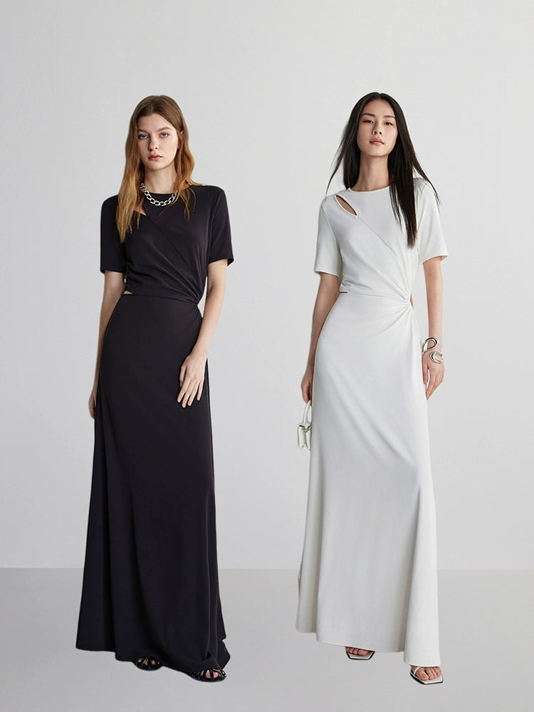Minimalist formal black maxi gown