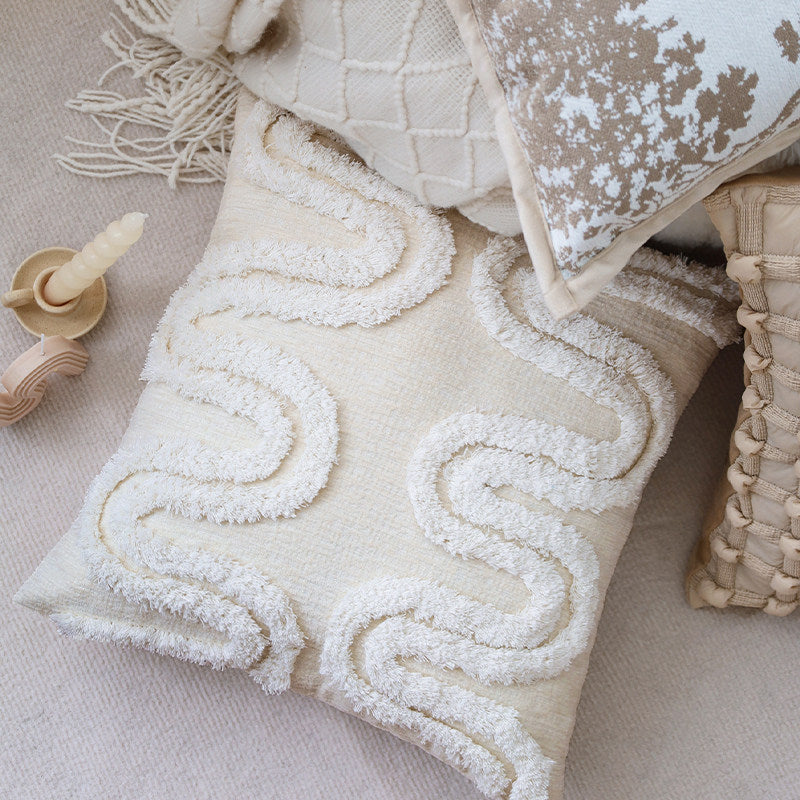 French Pillow Cover, Vintage Patterned Cushion Case for Sofa Decor
