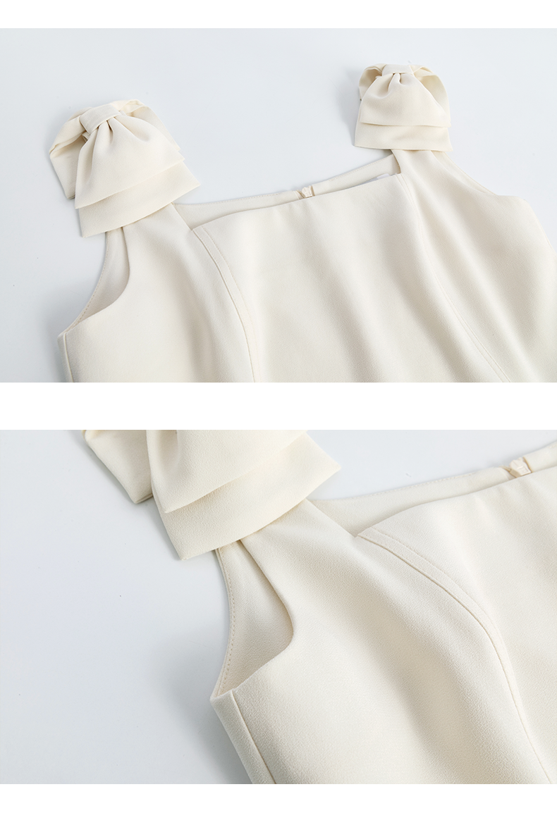 Back view highlighting the dress's clean lines