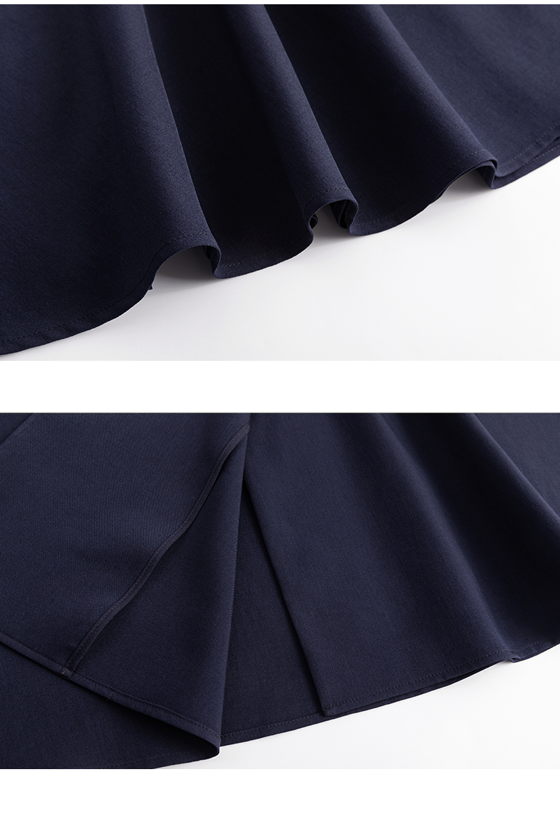 Workwear-ready blazer dress in chic two-tone style