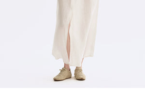 Loose-fit imported linen dress for spring