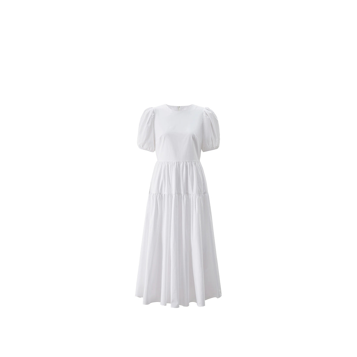 Puff Sleeve Dress with Elegant Style, High-End Resort Dress