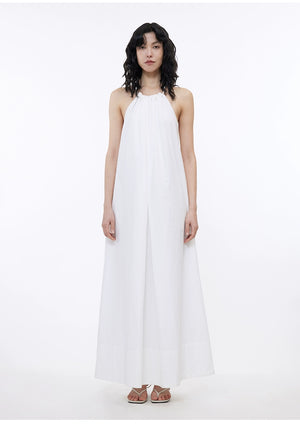  Structured halter dress with pockets