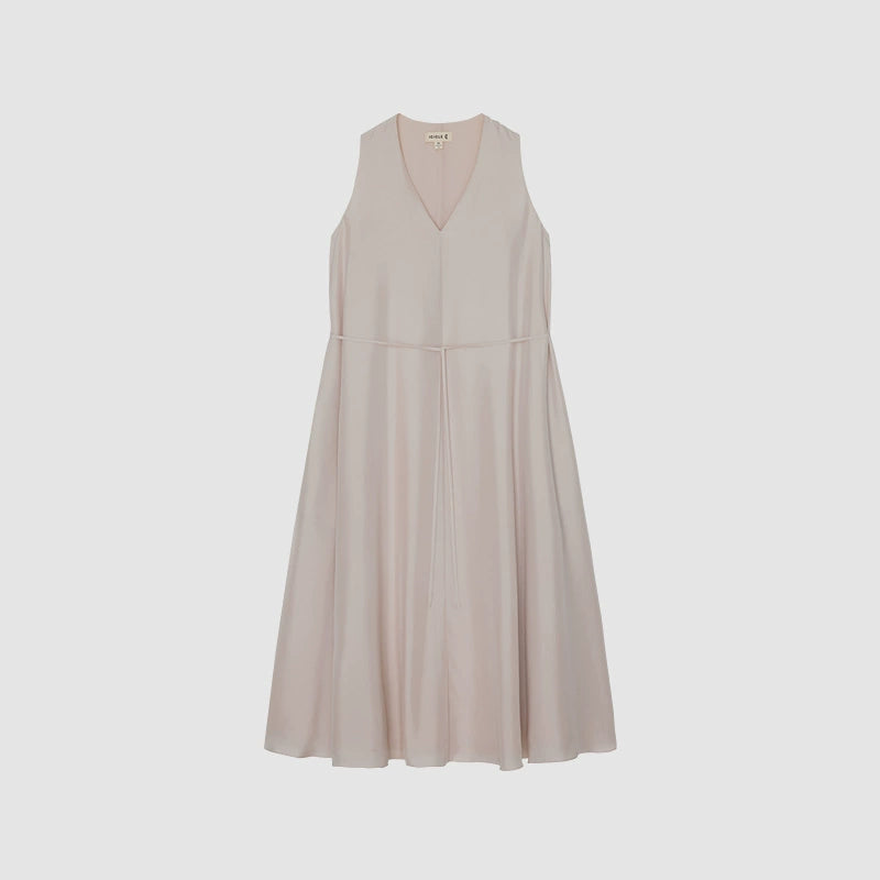 Lightweight V-neck linen midi dress