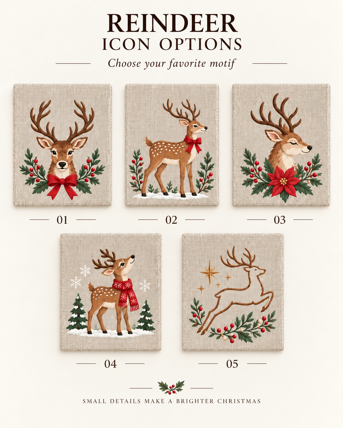 Personalized Christmas Stocking | Printed Name & Reindeer Design