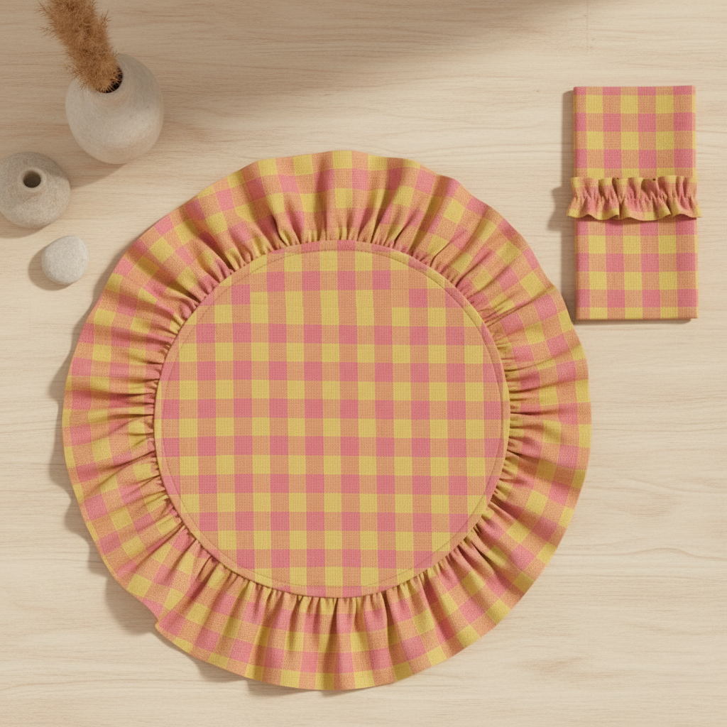 Ruffle Gingham Placemat
