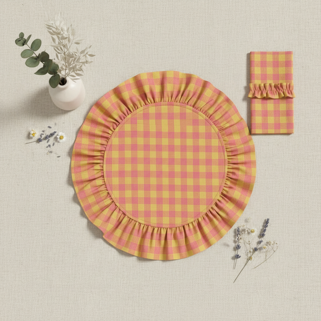 Ruffle Gingham Placemat